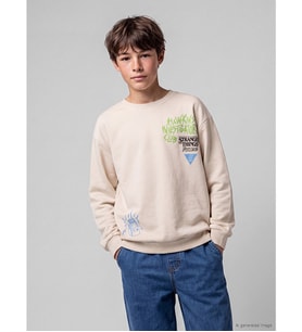 LCW Kids Bej Stranger Things Baskılı Erkek Çocuk Sweatshirt