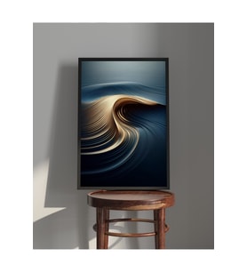 Tablo  Ahşap Çerçeveli Tablo  Çerçeveli Poster  Soyut, Dalga Temalı Tablo, Modern, Minimal Tablo