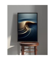 Tablo  Ahşap Çerçeveli Tablo  Çerçeveli Poster  Soyut, Dalga Temalı Tablo, Modern, Minimal Tablo (Karışık)
