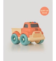 Let's Be Child Sesli ve Işıklı Minik Pikap 31016 Turuncu - Bej Kasalı, Çocuklar İçin Oyuncak Pikap