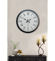 40 cm Siyah Metal Retro Duvar Saati (Standart)