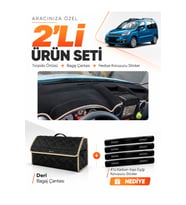 e-biz CİTROEN BERLİNGO ÜST ÇUKURLU KAPAKSIZ (2015-2020) Torpido + Deri Çanta - Siyah-Bej - CI016