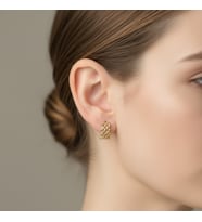 STİL İNCİSİ/XUPING JEWELRY MİNİMAL HASIR GÖRÜNÜMLÜ KÜPE