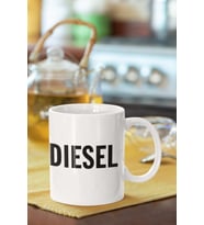 Diesel Baskılı Porselen Kupa Bardak