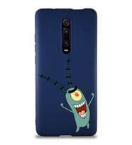 Xiaomi Redmi K20 Soft Premier Kapak Plankton Tasarımlı Silikon Kılıf - Lacivert (Şeffaf)