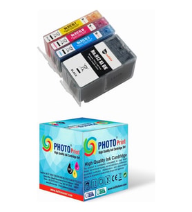 Photo Print Hp Officejet 8012 All-In-One 912XL-917XL 4 Renk Muadil Kartuş Seti 1.500 Sayfa (Siyah)