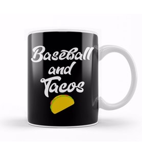 Cute Baseball And Tacos Base Ball Players Kupa Bardak Porselen