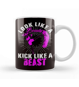 Beauty Kickboxing Beast Kickboxer Girl Fighter Martial Arts Kupa Bardak Porselen