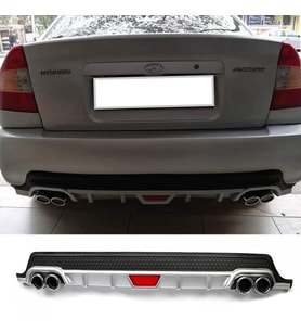 Hyundai Accent Era Gri Difüzör Difizör Yuvarlak Egzoz Görünüm Kulaklı Tip