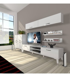 Decoraktiv Eko 6Y Mdf Dvd Silver Tv Ünitesi Tv Sehpası (Beyaz)