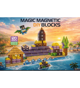120 Parça Korsan Temalı Manyetik Bloklar 120 Parça Magıc Magnetic Dıy Blocks