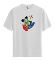 Funky Frog - %100 Pamuklu Erkek Beyaz Tişört - Premium Quality