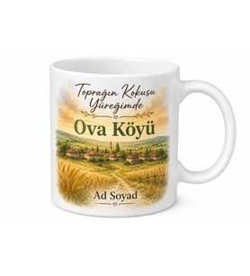 Ova Köyü Temalı Kişiye Özel Baskılı Kupa Bardak Hediye