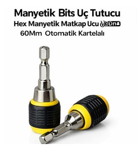 Manyetik Bits Uç Tutucu Hex Manyetik Matkap Ucu Adaptörü 60Mm Otomatik Kartelalı