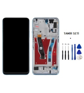 Tkgz - P Smart PRO Uyumlu Lcd Ekran Dokunmatik Servis Lcd ÇITALI MAVİ + TAMİR SETİ
