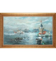 ALTIN ÇERÇEVELİ PASPARTULU TABLO CR568