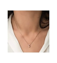 Gümüş Rose 3 Boyutlu Ç Harf Kadın Kolye CSR2183771