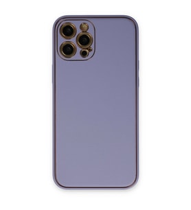 Apple İphone 12 Pro Kılıf Coco Deri Silikon Kapak - Açık Lila