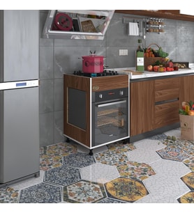 Kenzlife ankastre modülü kabini haya busa3 cvz 85*60*56 fırın ocak dolabı ayarlı ayaklı üstten (Karışık)