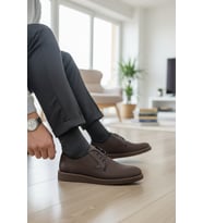 Enoch Erkek Smart Casual Bağcıklı Ayakkabı - Tekstüre Üst Yüzeyli Ve Esnek Hafif Tabanlı Klasık Ayakkabı