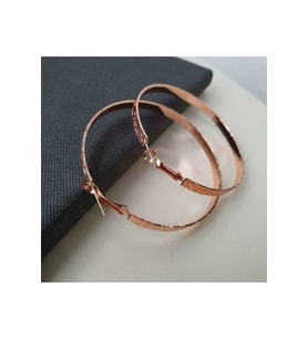 Kadın Rose Kaplama Desenli 4.5 cm Halka Küpe