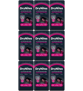 Drynites Emici Gece Külodu/Külot Bez Kız 8-13 Yaş 30-48KG Large 81 Adet 9PK*9 Alt Islatmalara Karşı
