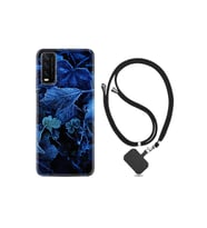 Vivo Y20 Kılıf Silikon Desen Boyun Askılı Blue Foid 1628