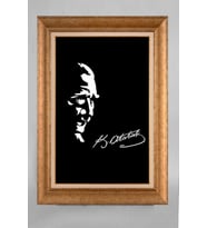 Çerçeveli Paspartulu Atatürk Tablo a407 (Gold)