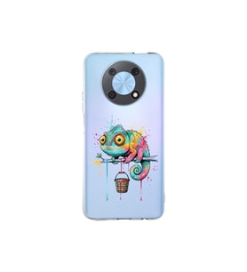Huawei Nova Y90 ile Uyumlu Splash Bukalemun Tasarımlı Şeffaf Silikon Kılıf