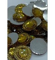 Süsleme Taşı Yuvarlak Sarı 16mm Polyester Taş 1000 Adet