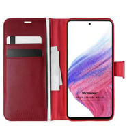Microsonic Samsung Galaxy A53 5G Kılıf Delux Leather Wallet Kırmızı