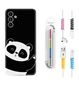 Samsung A23 A31 A32 A50 A51 A52 A53 A70 Kılıf Kablo Koruma Spiral Silikon Bay Bay Panda 1784