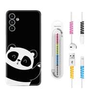 Samsung A23 A31 A32 A50 A51 A52 A53 A70 Kılıf Kablo Koruma Spiral Silikon Bay Bay Panda 1784