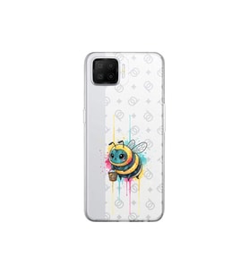 Oppo A73 ile uyumlu Splash arı tasarımlı şeffaf silikon kılıf