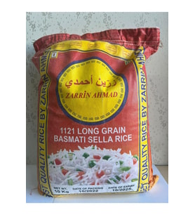 Zarrin Ahmad 1121 uzun iri taneli basmati hint sella pirinci 10 kg