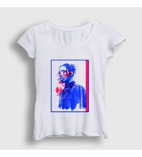 Presmono Kadın Beyaz Watercolor ASAP Rocky T-Shirt 153190tt
