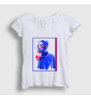 Presmono Kadın Beyaz Watercolor ASAP Rocky T-Shirt 153190tt