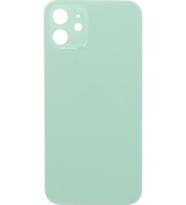 Apple iPhone 12 Uyumlu, Cam Arka Pil Batarya Kapağı - LENS HARİÇ (Yeşil)