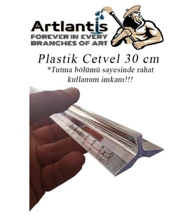 Cetvel 30 cm Plastik Şeffaf 1 Adet Tribli Desimetre Okul Sınıf Öğrenci Tutumu Kolay Cetvel 30 cm