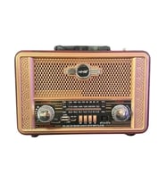 NS-8098  Retro, Nostaljik, Ahşap Tasarım Bluetooth Hoparlörlü, Şarjlı, Taşınabilir Fm/am Destekli Radyo