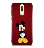 Huawei Mate 10 Lite Soft Premier Kapak Mickey Mouse-A Tasarımlı Silikon Kılıf - Mürdüm (Şeffaf)