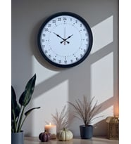 Siyah 40 Cm Metal 24 Saat Göstergeli Özel Tasarım Duvar Saati