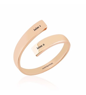 Eklem Altın Yüzük 14K Rose & Beyaz Gold (Çok Renkli)