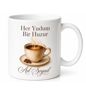 Evde Kahve Keyfi İçin Kişiye Özel Baskılı Kupa Bardak Hediye