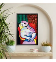 Tekli Ahşap Lamine Çerçeveli Mdf Tablo Pablo Picasso Rüya Eseri (Siyah)