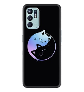Oppo Reno 6 Kılıf Silikon Desen Özel Seri Love Cats 1604