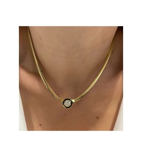 Kadın Gümüş Kolye - Serenay Kolye • Çağla Kolye • Choker Chain • 18 K Gold Kaplama