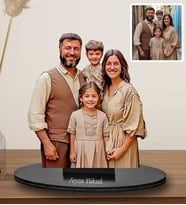 Anneler Gününe Özel Aile Tasarımlı Karikatür Biblo