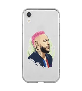 Iphone XR Uyumlu Neymar Tasarımlı Şeffaf Telefon Kılıfı