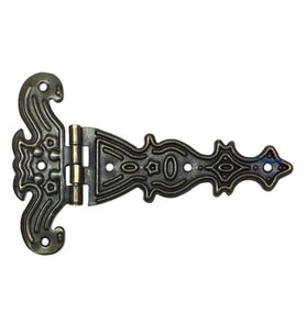 Dekoratif, Sac Tek Kuyruklu Menteşe - 69x102 Mm, Büyük, Antik, 1 Adet
